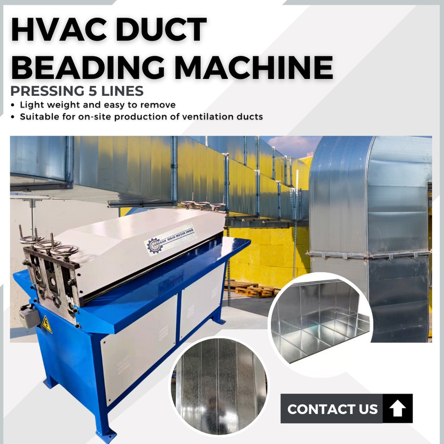 HVAC Cross Duct Beading Pressing 5 Lines Machine